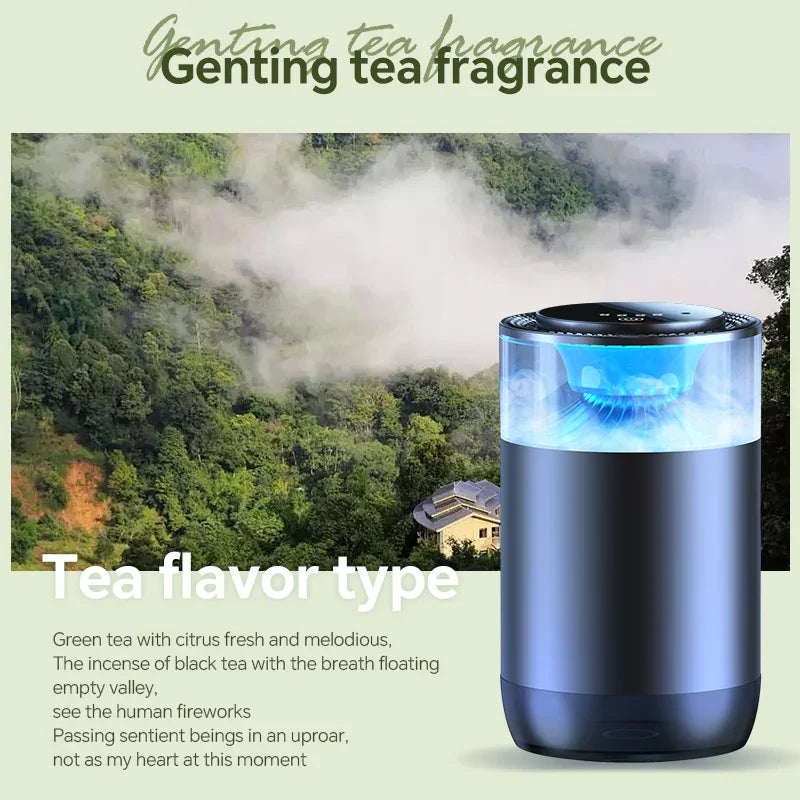 Smart Car Air Freshener Car Fragrance Diffuser Automobile Rechargeable Air Freshener Car Interior Deodorizer with Ambient light
