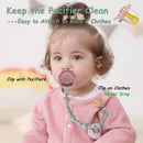 0-36 months macaron color baby silicone pacifier + pacifier chain, food grade material children's chewing fun