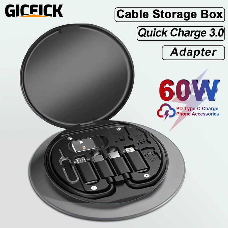 Tired of tangled cables and missing chargers? The 60W USB-C Travel Set has all you need – fast charging, multiple adapters, and compact storage. No mess. No stress. Just power anywhere.