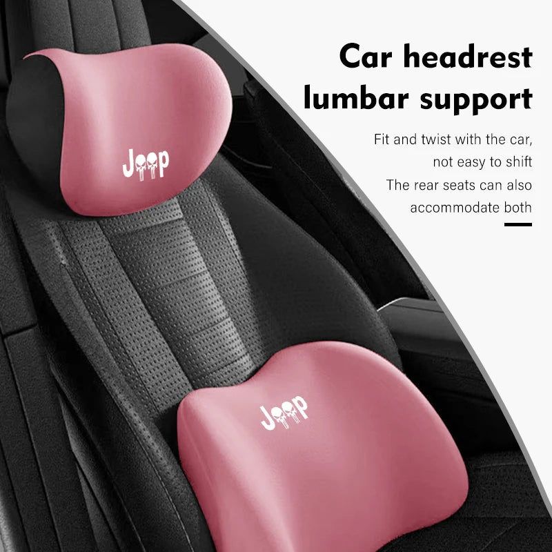 Car Neck Pillow Protective Lumbar Back Support Headrest Cushion For Jeep Patriot Renegade Wrangler JK JL Liberty Trailhawk