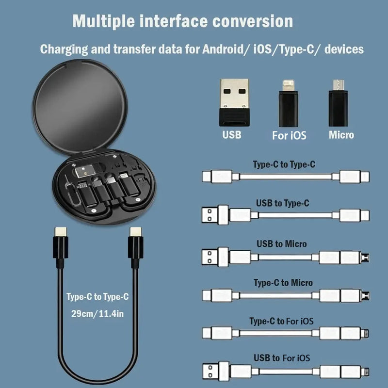 Tired of tangled cables and missing chargers? The 60W USB-C Travel Set has all you need – fast charging, multiple adapters, and compact storage. No mess. No stress. Just power anywhere.
