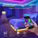 40m RGB Music-Sync LED Strip – App + Remote Control, Flexible Home & Party Lighting