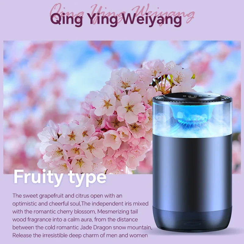 Smart Car Air Freshener Car Fragrance Diffuser Automobile Rechargeable Air Freshener Car Interior Deodorizer with Ambient light