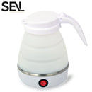 Mini foldable electric kettle 0.6L portable electric kettle household travel water heater silicone compression 110V-220V