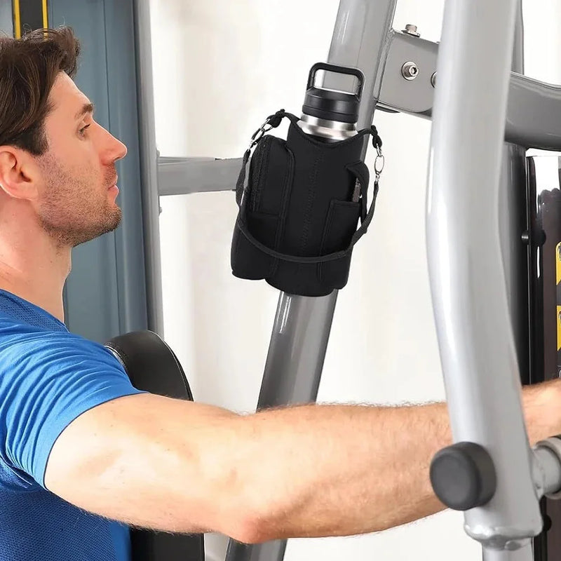 Tired of juggling your bottle and phone at the gym? Go hands-free with the Magnetic Bottle Holder – strong magnets, comfy strap, and extra pocket. More focus. Less hassle. Zero distractions.