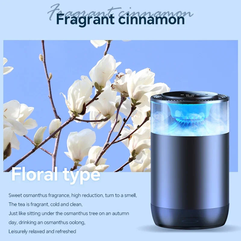 Smart Car Air Freshener Car Fragrance Diffuser Automobile Rechargeable Air Freshener Car Interior Deodorizer with Ambient light