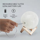 16 Color Moon Lamp 148 Light Modes LED Night Light,Christmas/Birthday Gift for Women & Kids with Wooden Stand & Remote 5.9 Inch