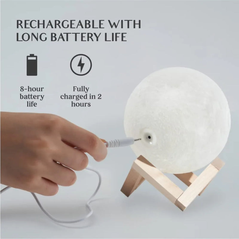 16 Color Moon Lamp 148 Light Modes LED Night Light,Christmas/Birthday Gift for Women & Kids with Wooden Stand & Remote 5.9 Inch