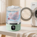 Tired of dealing with dirty laundry on the go? The Mini Portable Washing Machine is your compact solution No more hand washing or waiting at the laundromat. Clean clothes. Anytime. Anywhere.
