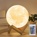 16 Color Moon Lamp 148 Light Modes LED Night Light,Christmas/Birthday Gift for Women & Kids with Wooden Stand & Remote 5.9 Inch