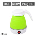 Mini foldable electric kettle 0.6L portable electric kettle household travel water heater silicone compression 110V-220V