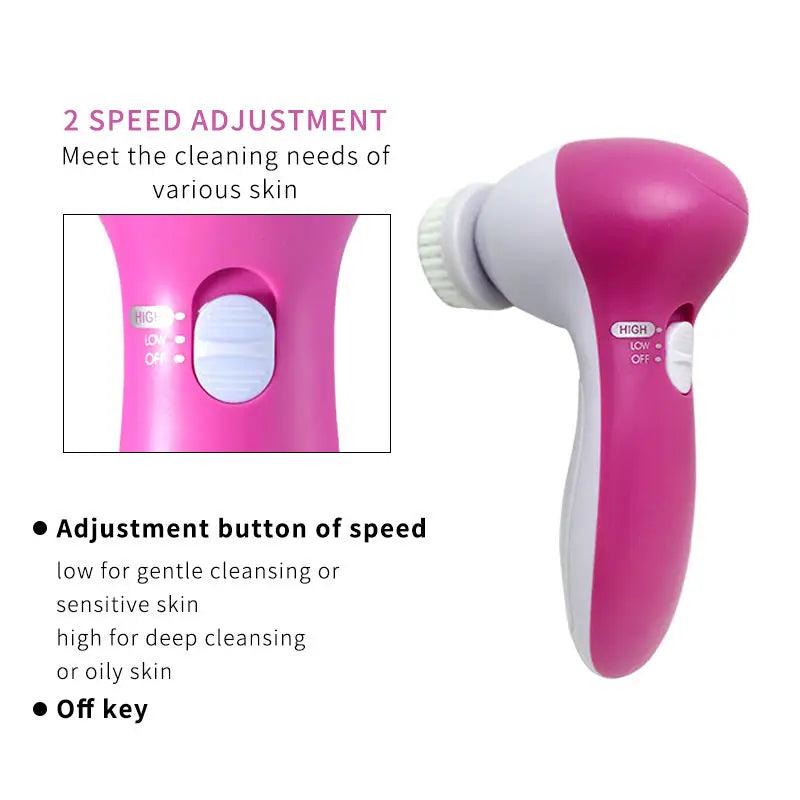 Still scrubbing your face by hand? Stop hurting your skin start healing it.  Your pores are screaming for help. Deep clean. Glow again.  Tired of dull, tired skin? Wake it up with 5-in-1 spa power at home.